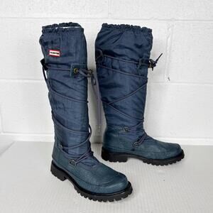 Hunter Boots Womens Size 8 Navy Blue Summit Waterproof Winter Snow Tall